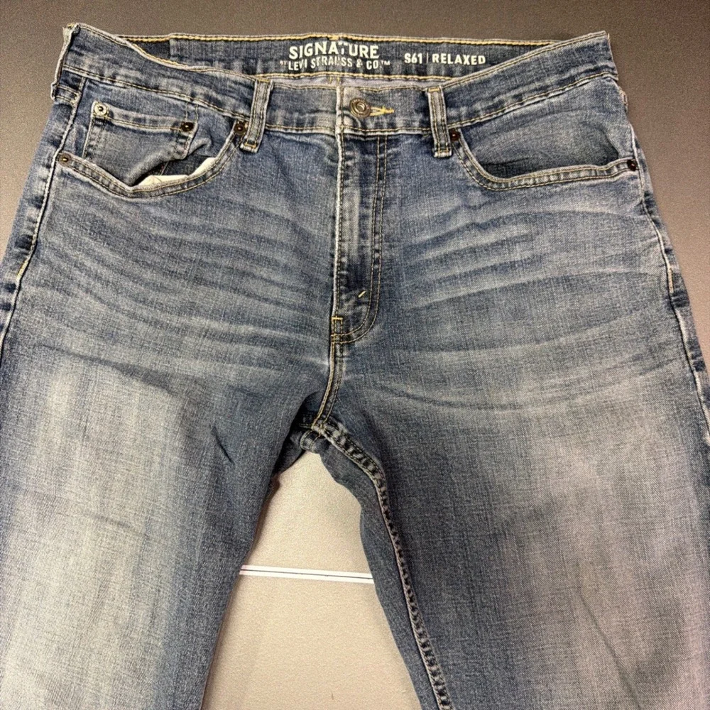 Levi Strauss Signature S61 Relaxed Men's Jeans Blue MediumWash StraightLeg 34x29